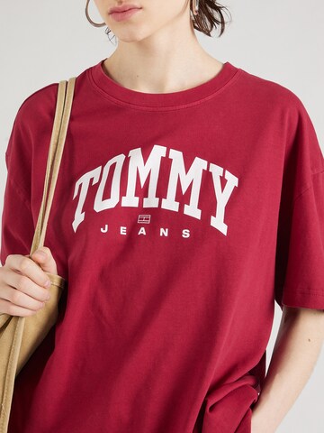 sarkans Tommy Jeans "Oversize" stila krekls 'VARSITY'