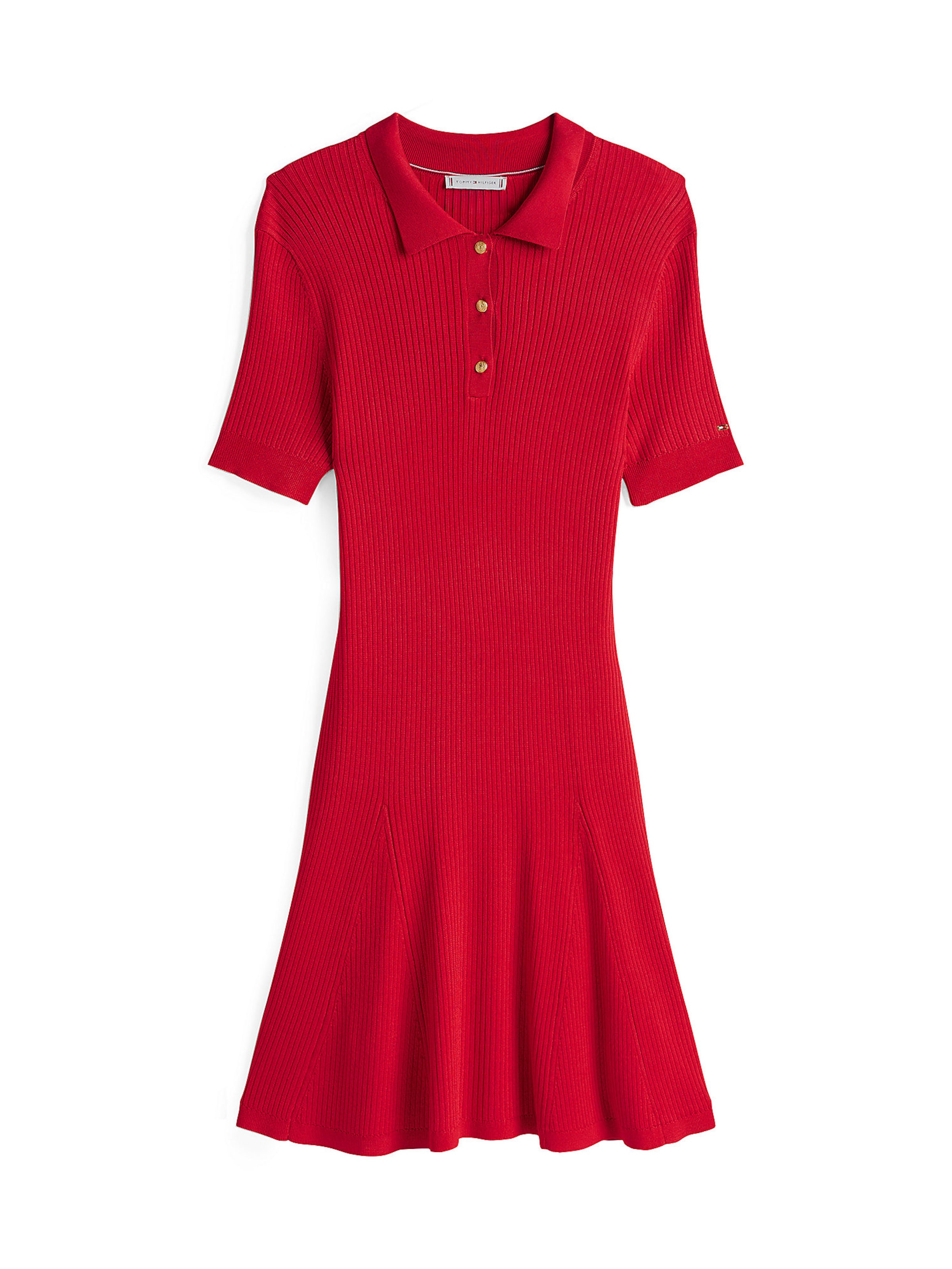 Robes en maille TOMMY HILFIGER en rouge : devant