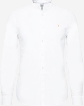FARAH Slim fit Button Up Shirt 'BREWER' in White: front