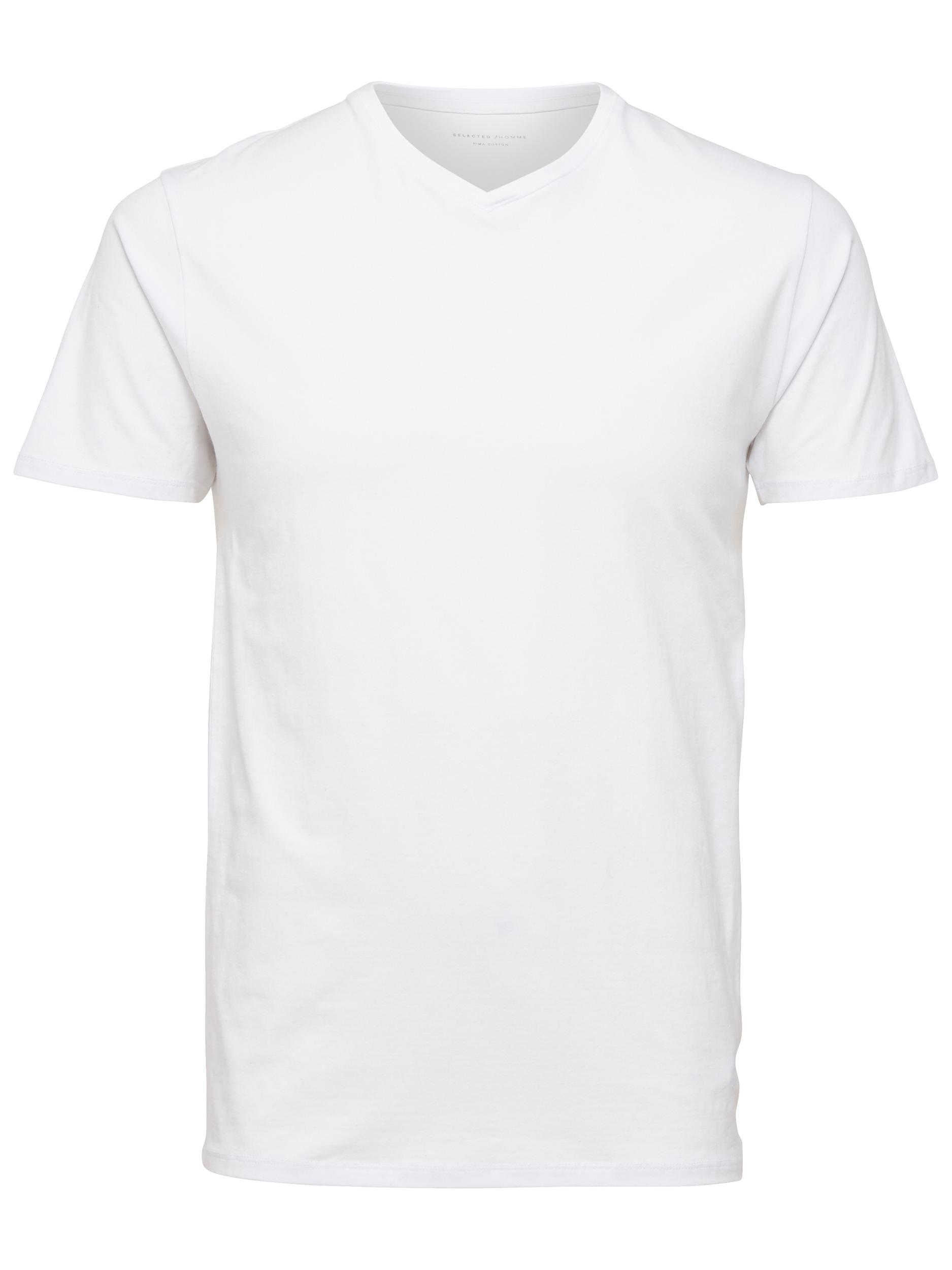 Mężczyźni Odzież SELECTED HOMME Koszulka V-NECK TEE B NOOS w kolorze Białym 