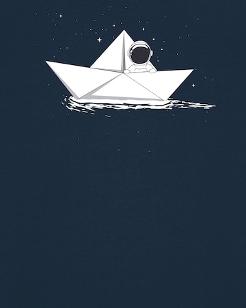 Watapparel Shirt 'Astronaut in paper boat' in Blauw