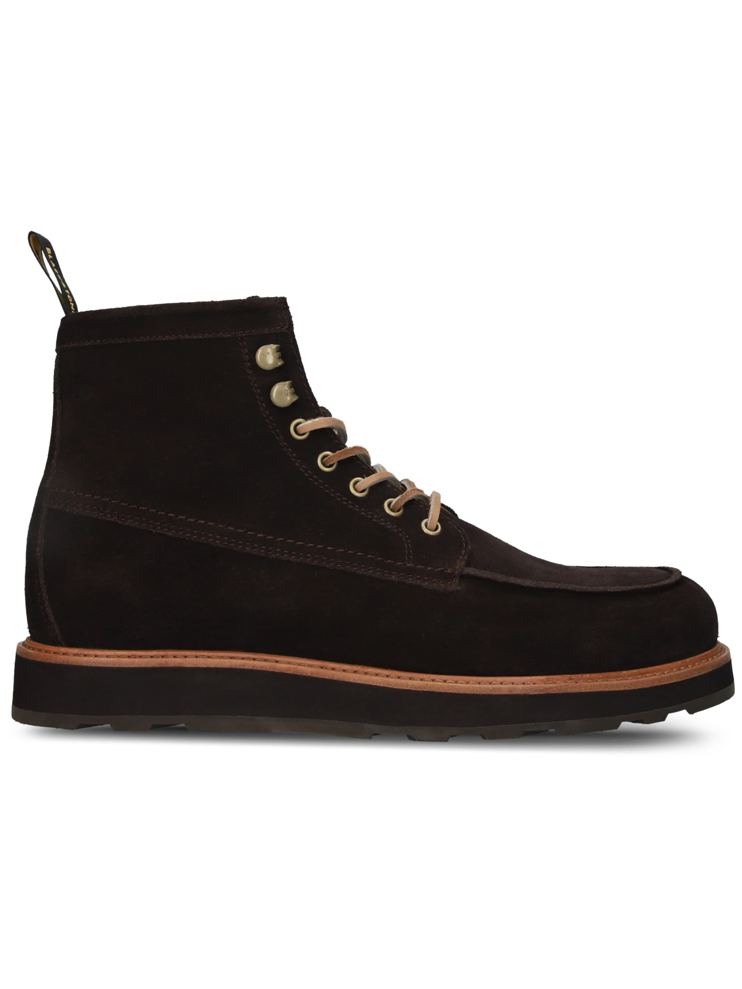 BLACKSTONE - Botas con cordones 'PERIDOT ASHER HIGH' en marrón: frente