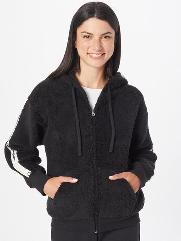 Champion Authentic Athletic Apparel Fleece jas in Zwart: voorkant