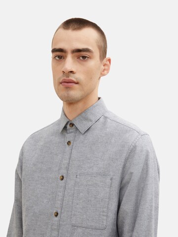 TOM TAILOR Regular fit Button Up Shirt in Grey