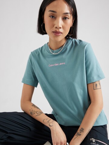 Calvin Klein Jeans T-Shirt 'INSTITUTIONAL' in Blau