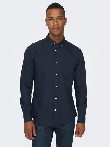 Only & Sons Slim fit Overhemd 'Alvaro' in Blauw: voorkant