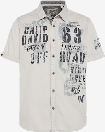 CAMP DAVID Button Up Shirt in Grey: front