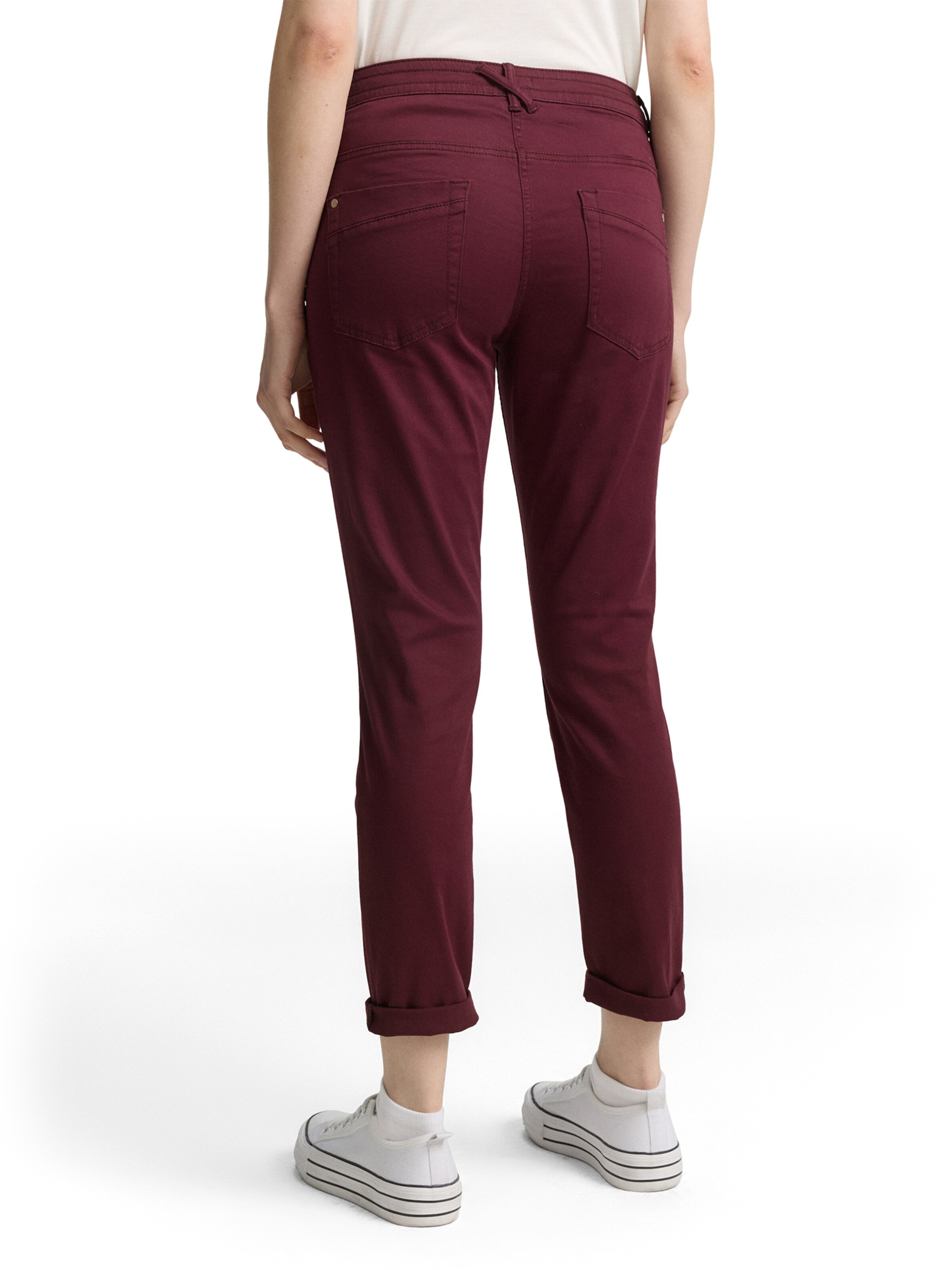 Tapered Pantaloni di TOM TAILOR in rosso