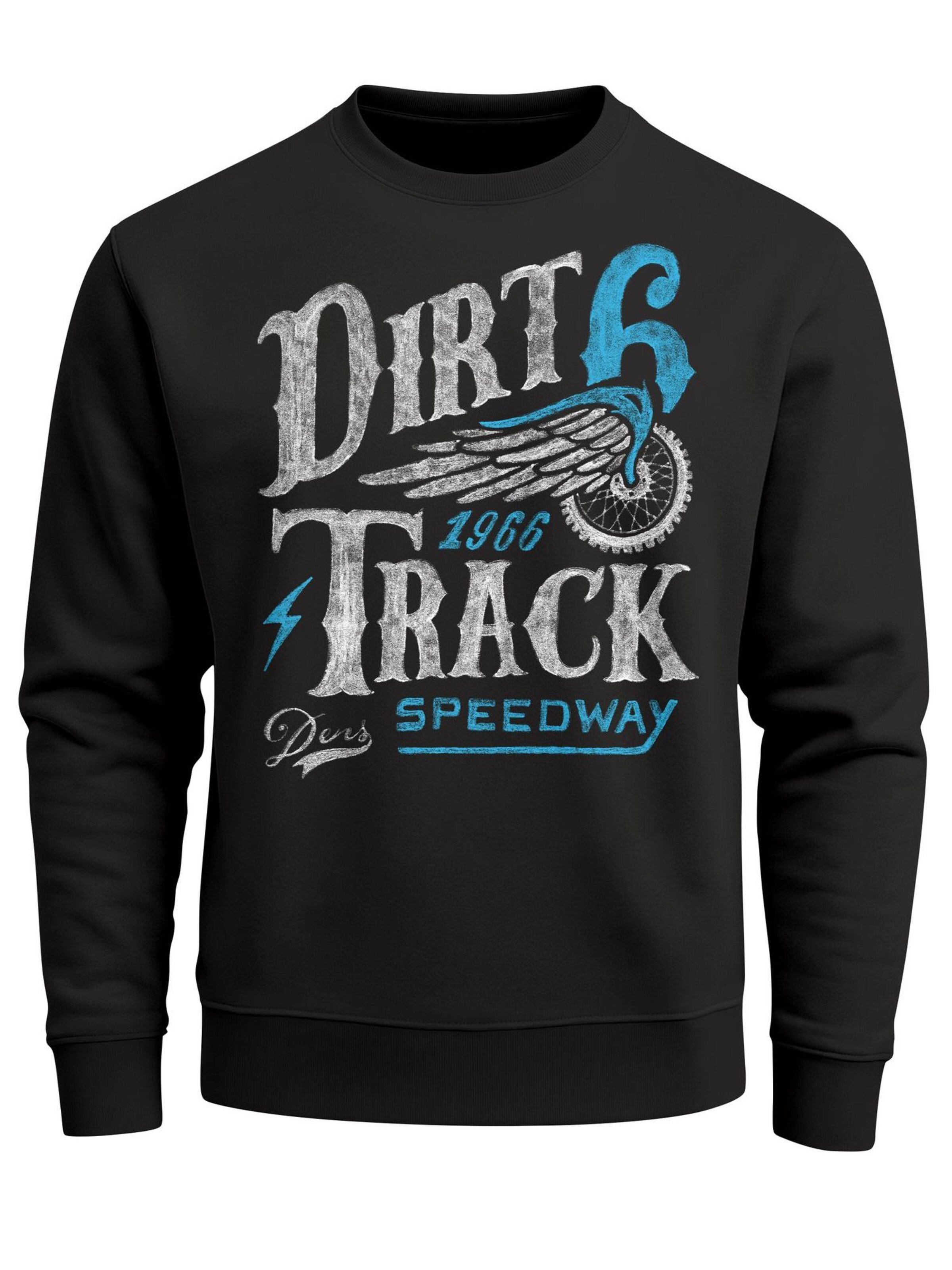 Neverless Sweatshirt 'Dirt Track' in Black: front