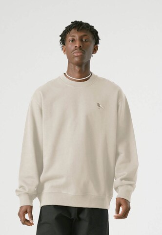 Cleptomanicx Sweatshirt 'Embro Gull Mono' in Beige: front