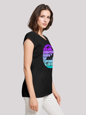 T-shirt 'Retro Alien Weltraum Sonnenuntergang' F4NT4STIC en noir