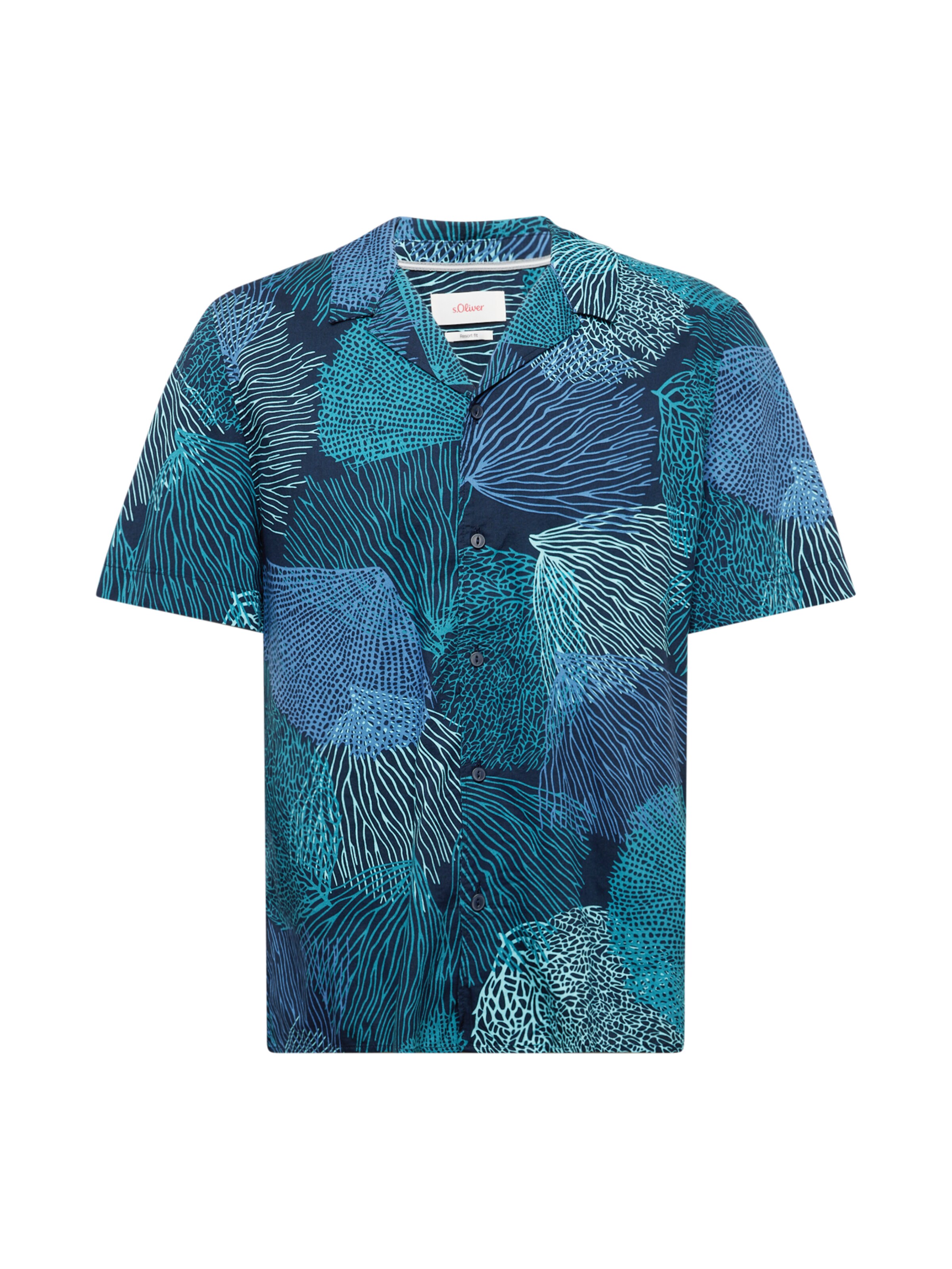 s.Oliver Slim fit Button Up Shirt in Blue: front