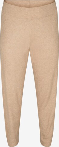 Effilé Pantalon 'Mellie' Zizzi en beige : devant