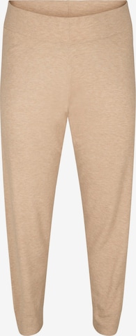 Tapered Pantaloni 'Mellie' di Zizzi in beige: frontale