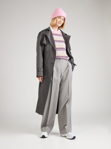Monki Wide leg Παντελόνι πλισέ σε γκρι