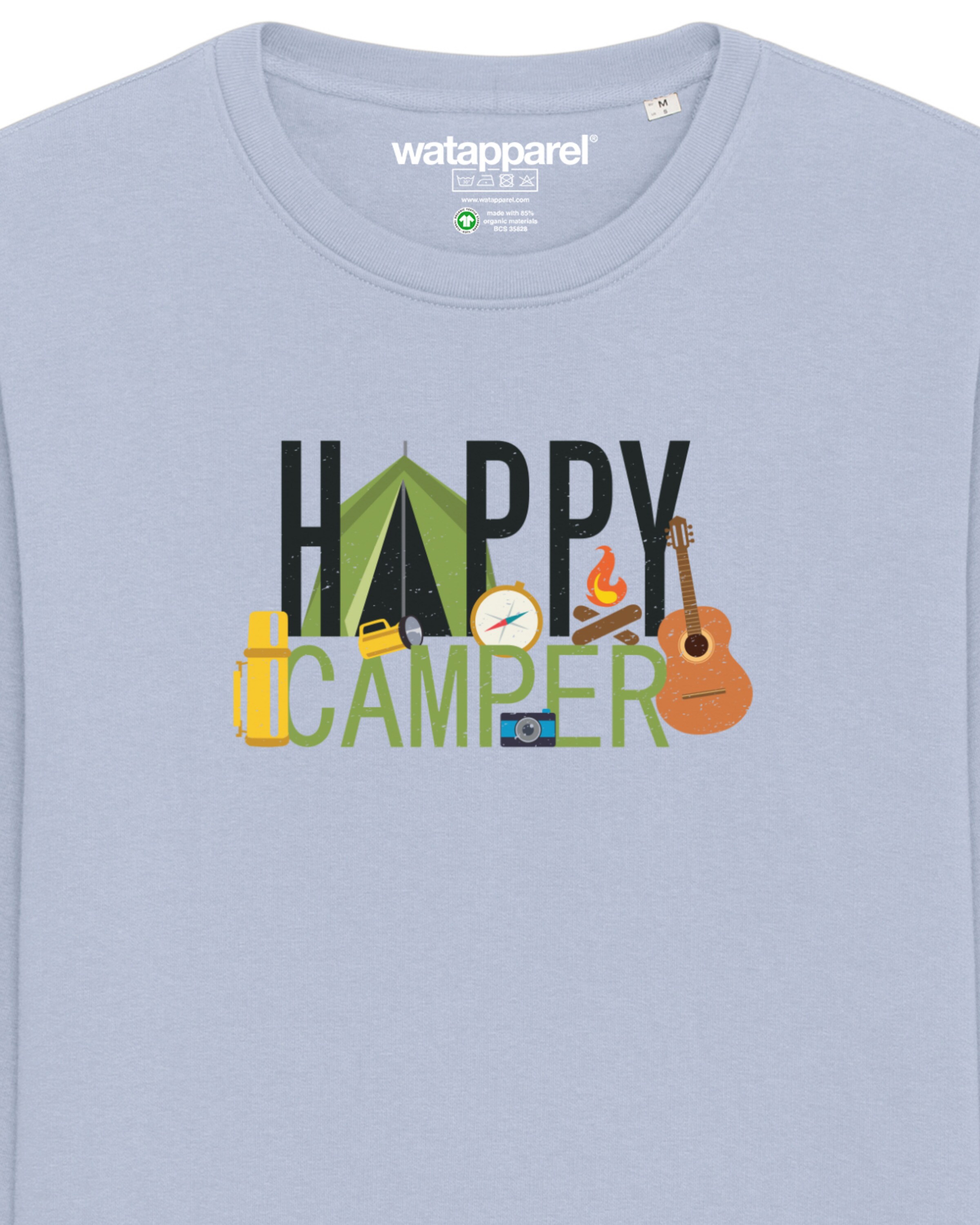 Sweat-shirt ' Happy Camper ' Watapparel en bleu
