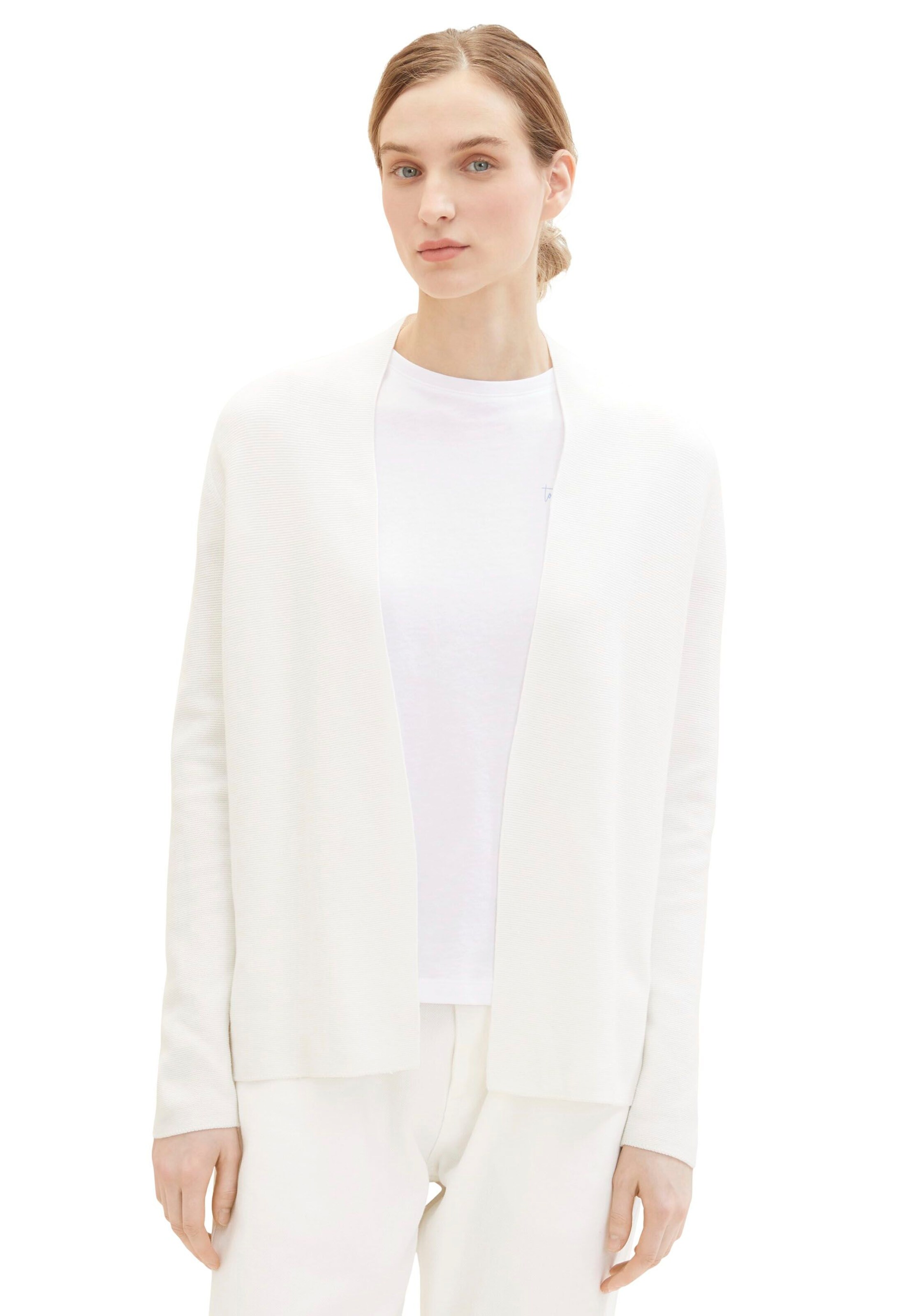 TOM TAILOR Strickjacke in Weiß