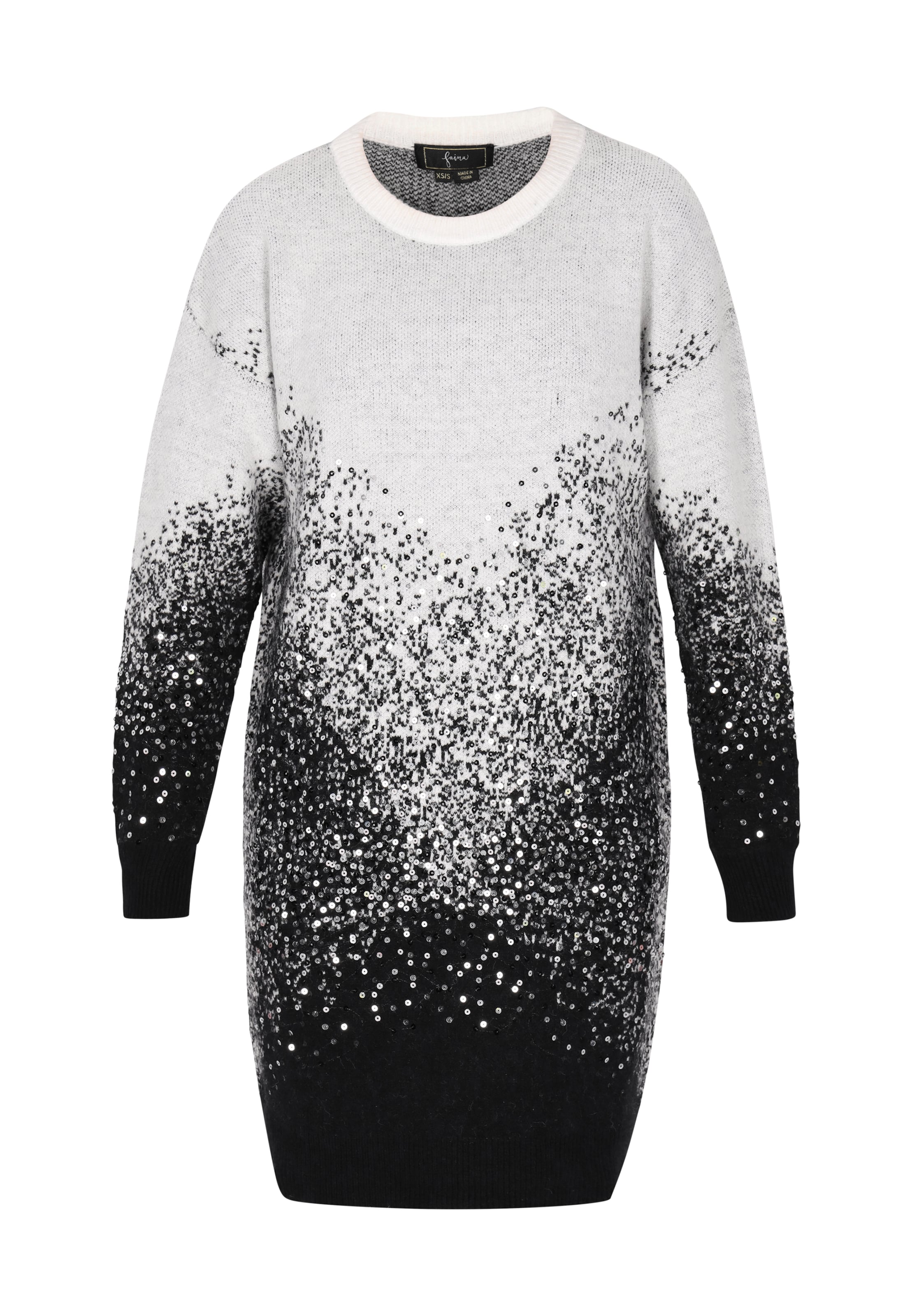 Abito in maglia di faina in nero: frontale