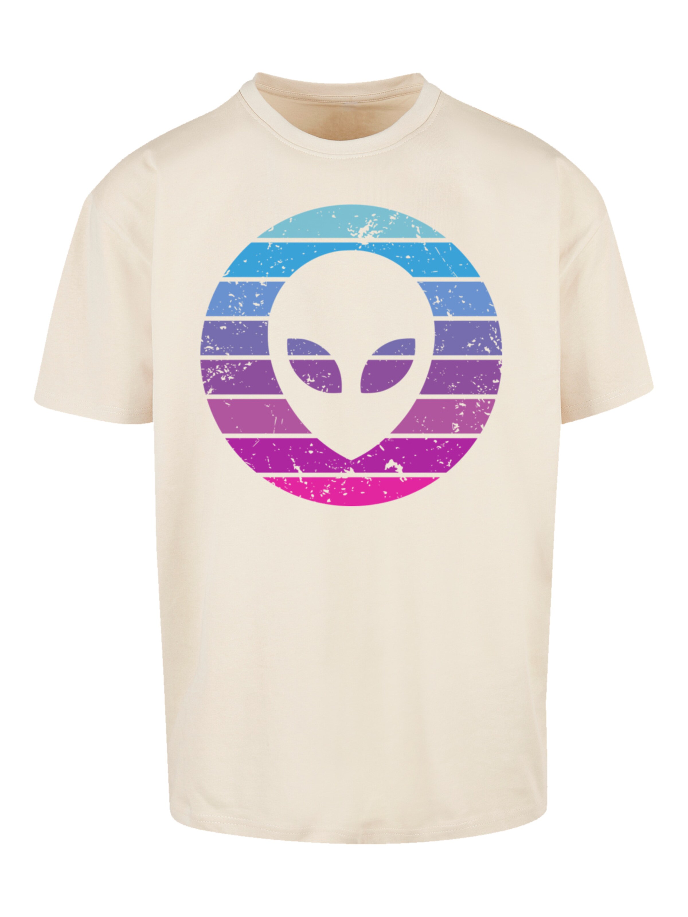 T-Shirt 'Alien Kopf' F4NT4STIC en beige : devant