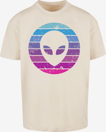 T-Shirt 'Alien Kopf' F4NT4STIC en beige : devant