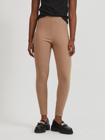 VILA Skinny Leggings 'Laura Lou' in Beige: voorkant