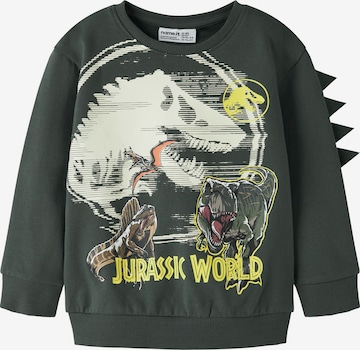 NAME IT Collegepaita 'NMMJal Jurassic World' värissä vihreä: etupuoli