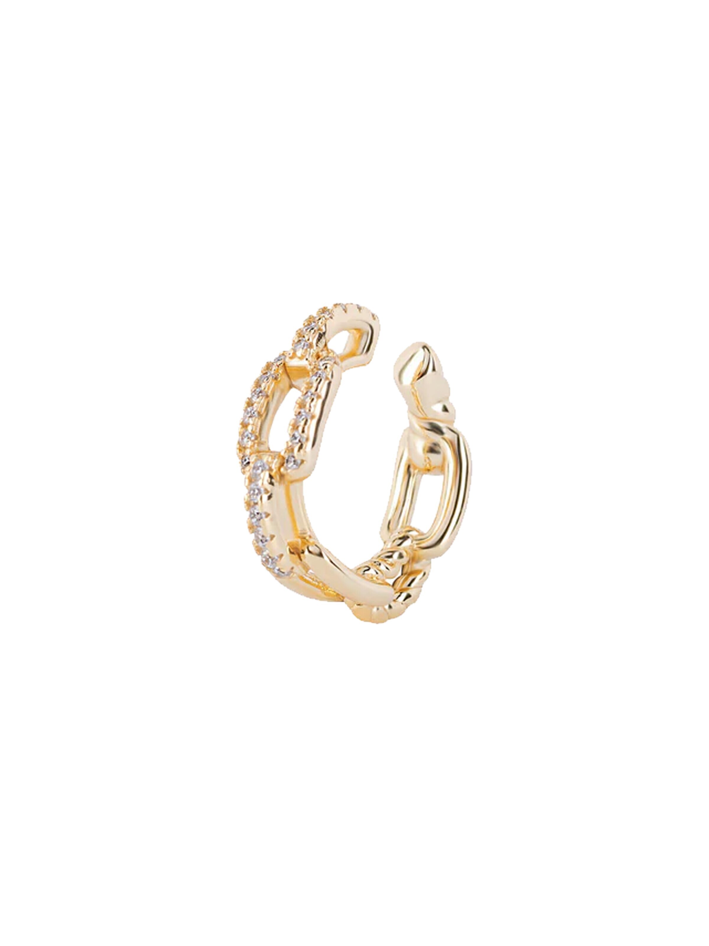 CLASSYANDFABULOUS Jewelry Ohrringe 'DAYA 2in1'‌‌‌‌‌‌ in Gold: Vorderseite