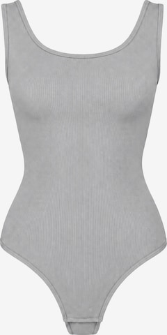 Body 'Ribbed Tank Sculpting Bodysuit with String' di cfab in grigio: frontale
