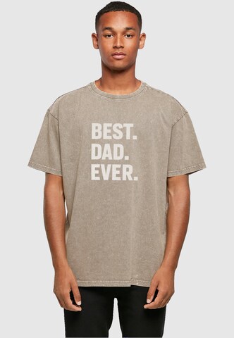 T-Shirt 'Fathers Day - Best Dad Ever' Merchcode en marron : devant