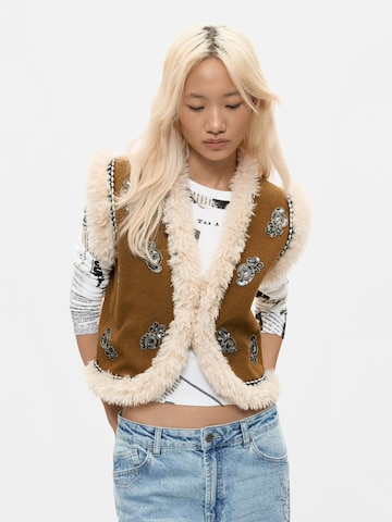 Desigual Bodywarmer in Bruin: voorkant