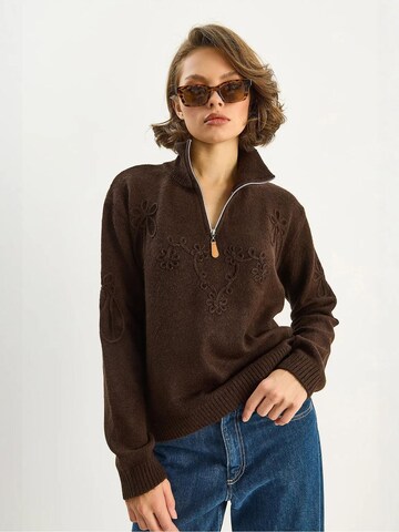 Pullover di Bianco Lucci in marrone: frontale