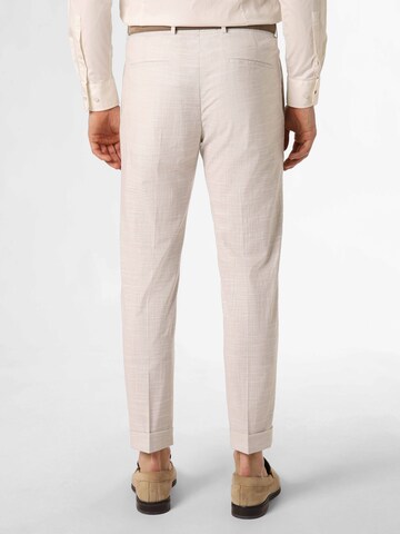 STRELLSON Slim fit Pleated Pants 'Luc' in Beige