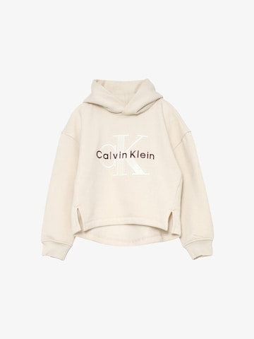 Calvin Klein Sweatshirt 'Felpa' in Beige: front