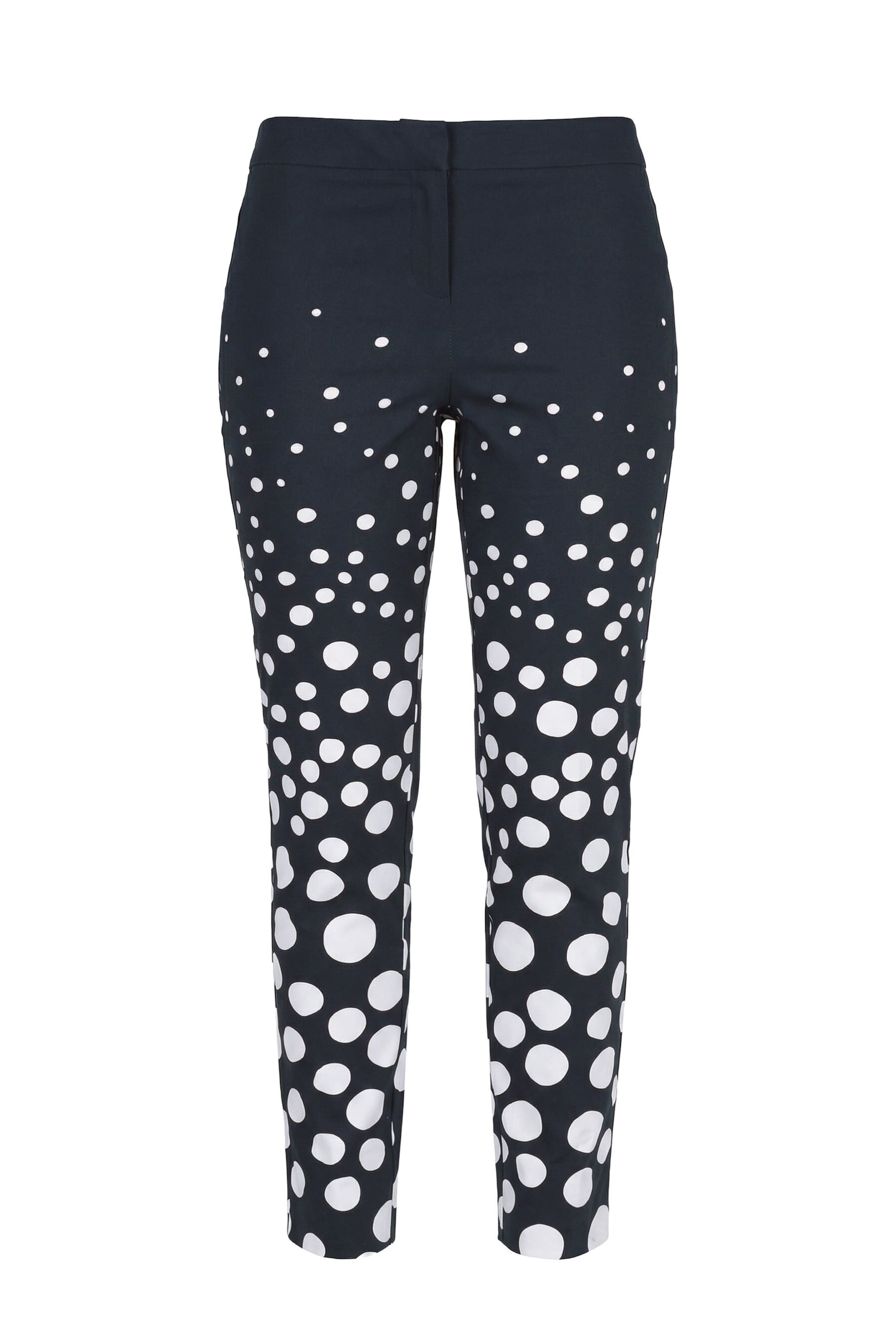 Ulla Popken Trousers with creases in 42 in Black / White, Item view