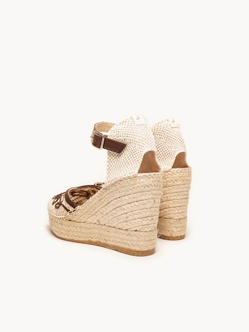 Alhamas - Sandalias con hebilla 'Alpargata Cuña 10 cm' en marrón