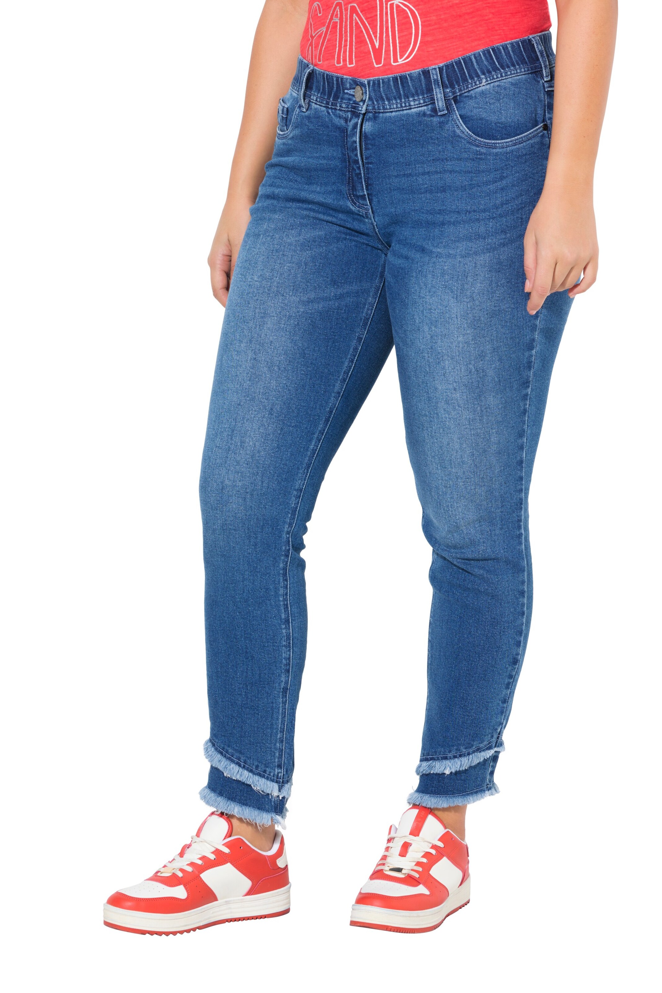 Ulla Popken Slimfit Jeans 'Sarah' in Blauw: voorkant