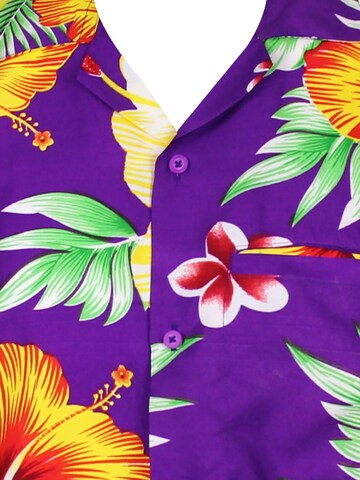 King Kameha Shirt 'Paradise Flower' in Purple