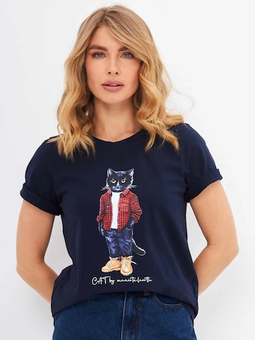 T-shirt 'Country Cat' Cat e Lolette en bleu : devant