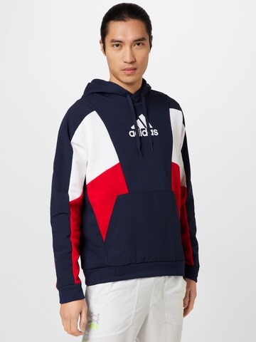 Sweat de sport 'Essentials Colorblock' ADIDAS SPORTSWEAR en bleu : devant