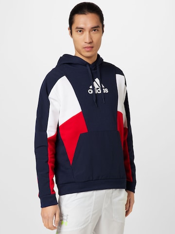 Sweat de sport 'Essentials Colorblock' ADIDAS SPORTSWEAR en bleu : devant