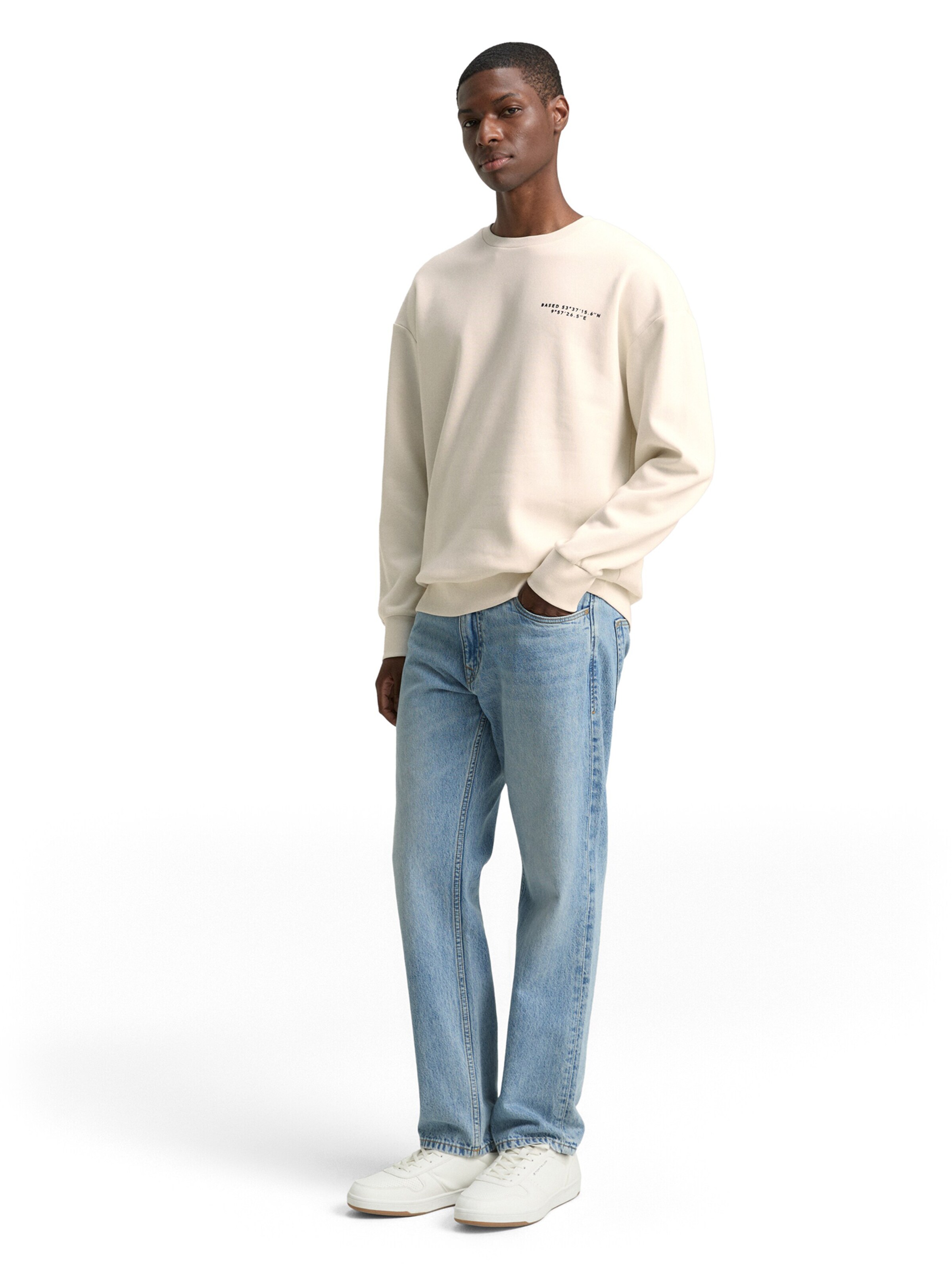 TOM TAILOR DENIM Sweatshirt in White