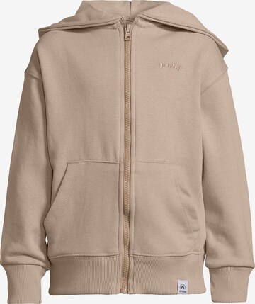 New Life Zip-Up Hoodie in Beige: front