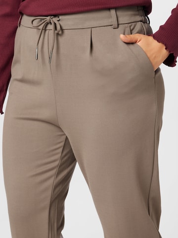 ONLY Curve Slim fit Pleat-Front Pants 'POPTRASH' in Grey