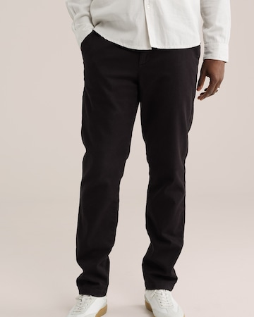 WE Fashionregular Chino hlače - crna boja: prednji dio