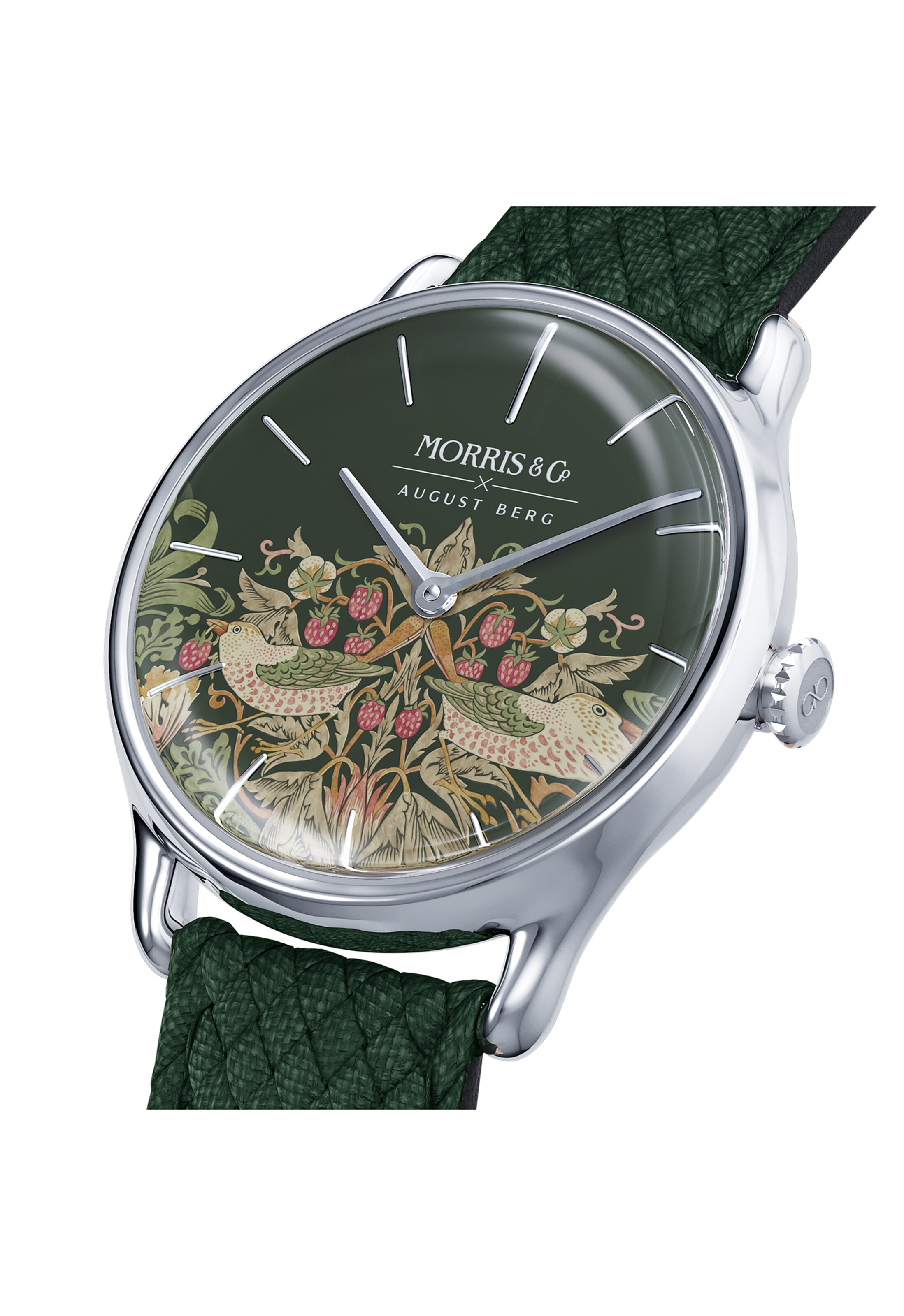 Frauen Uhren August Berg Uhr 'MORRIS & CO Silver Green Perlon 30mm' in Grün - KR37460