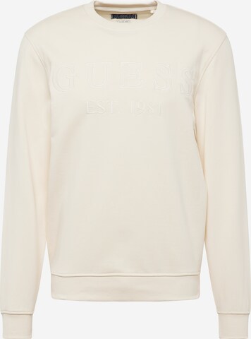 Sweat-shirt 'BEAU' GUESS en beige : devant