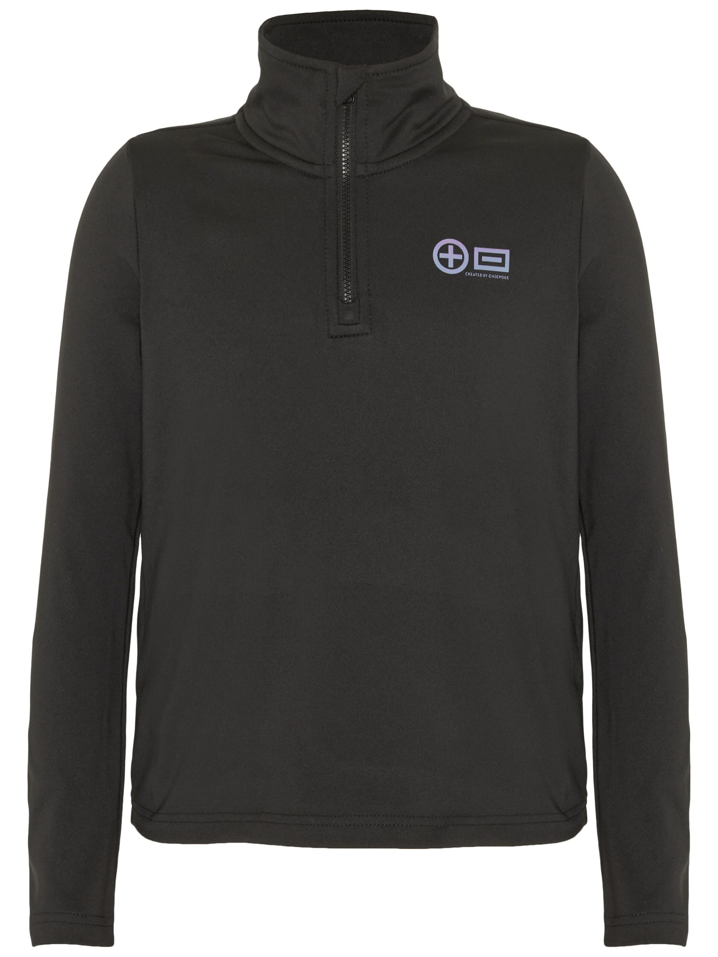 CHIEMSEE Fleecepullover ' mit PlusMinus-Print ' in Schwarz: Vorderseite