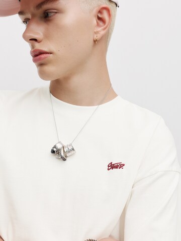 Pull&Bear Koszulka w kolorze biały