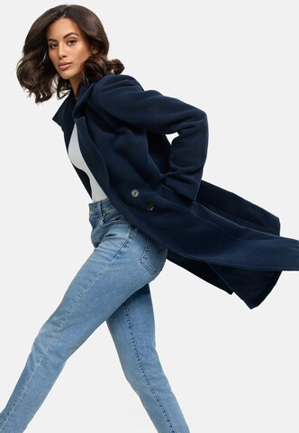 NAVAHOO Mantel 'Wooly' in Blau