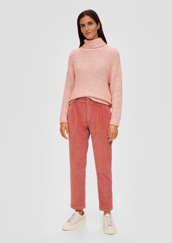 s.Oliver Tapered Pleat-Front Pants in Pink
